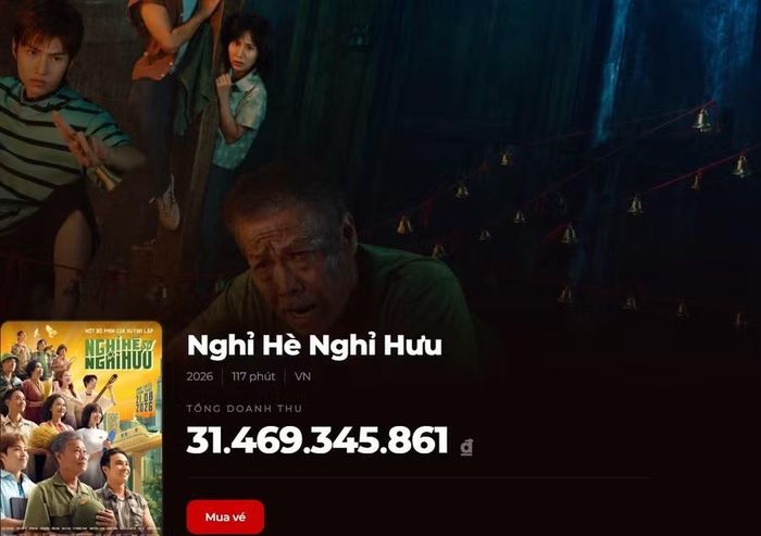 Doanh thu phim “Nghỉ hè sợ nghỉ hưu” tính đến thời điểm trưa 17/8.