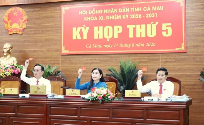 Chủ tọa kỳ họp biểu quyết dự thảo Nghị quyết.