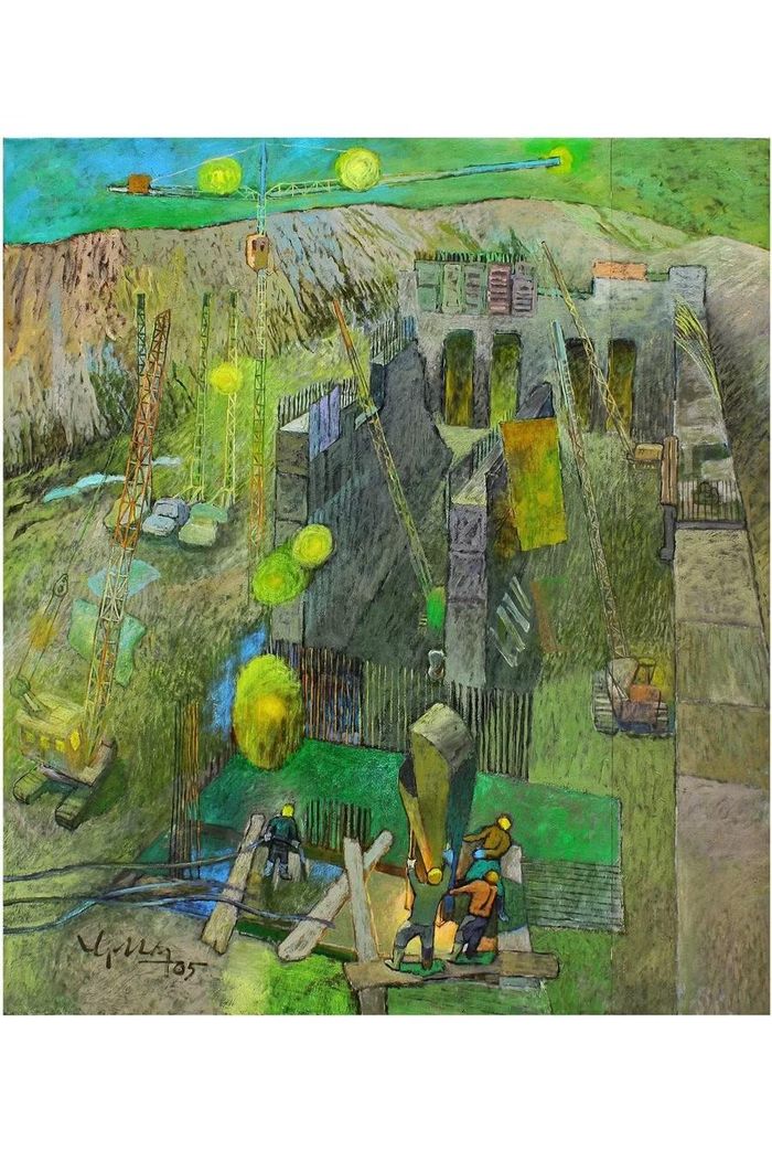 Đổ móng kênh dẫn thủy điện Sơn La - Lò An Quang - 2005.