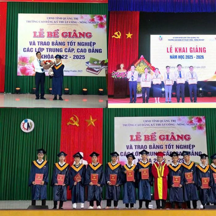 Mỗi năm, Trường Cao đẳng Kỹ thuật Công - Nông nghiệp Quảng Trị có hàng ngàn học viên học tập và tốt nghiệp.