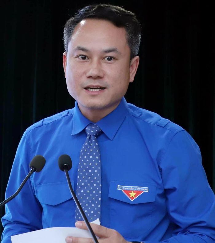 Anh Nguyễn Kim Quy, Bí thư Trung ương Đoàn, Phó Chủ tịch Thường trực Hội Liên hiệp Thanh niên Việt Nam chia sẻ tại họp báo. (Ảnh: Đăng Hải)