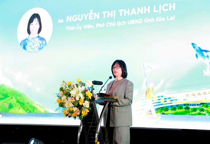 Phó Chủ tịch UBND tỉnh Gia Lai Nguyễn Thị Thanh Lịch chia sẻ tại diễn đàn.