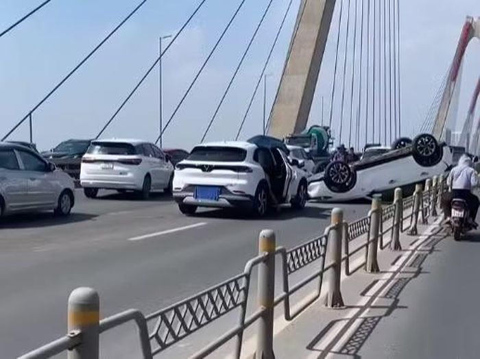 Hiện trường vụ tai nạn. Ảnh H.M