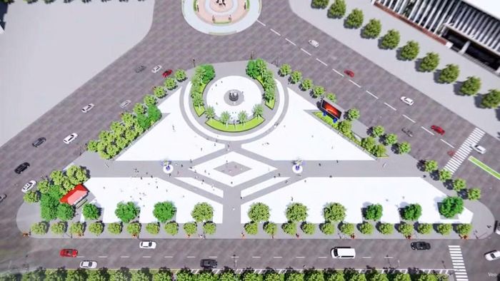 Phối cảnh công viên Hồng Bàng và nơi đặt tượng đài Công an nhân dân vì bình yên cuộc sống.