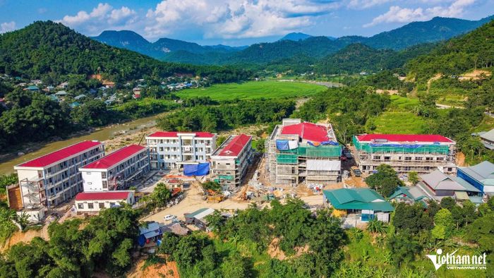Tiến độ thi công Trường Nội trú liên cấp tiểu học và THCS Tam Thanh đã đạt trên 80%.