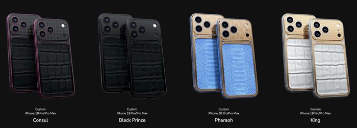 Các phiên bản độ iPhone 18 Pro và iPhone 18 Pro Max được Caviar giới thiệu. Ảnh: Caviar 