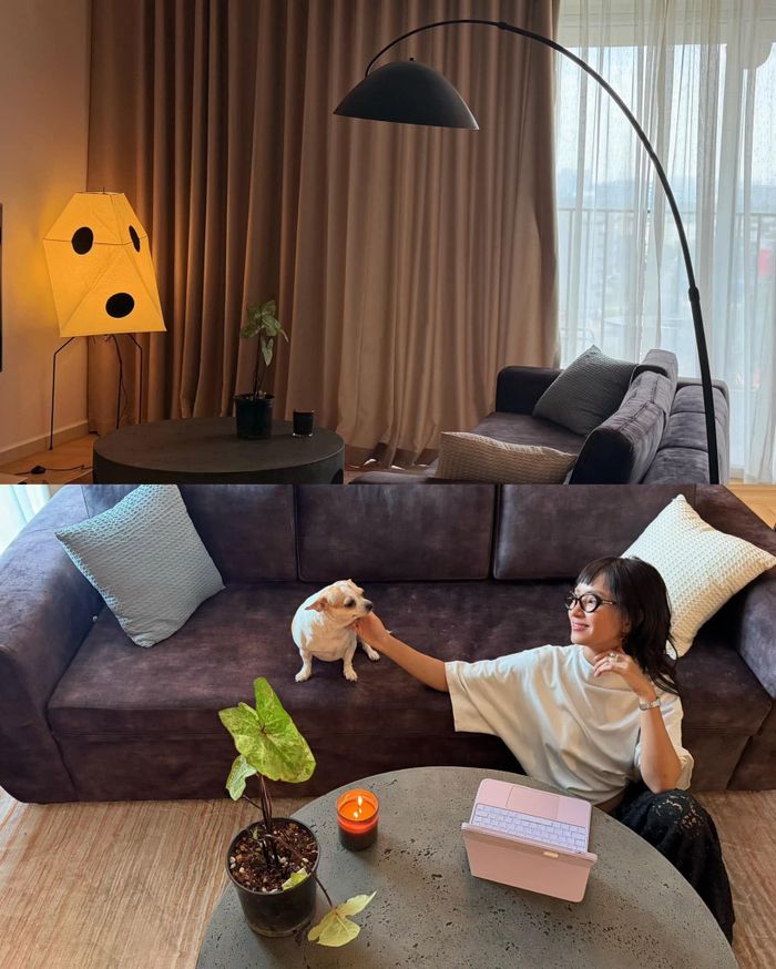 Fashionista Châu Bùi tận hưởng ngày thư thái.