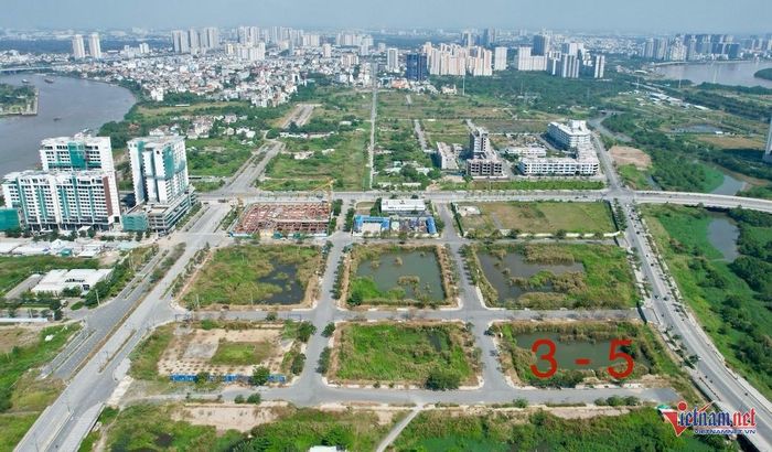 Vị trí lô đất 1.K3.4.HH, trước đây là lô 3-5, tại Khu đô thị mới Thủ Thiêm. Ảnh: Anh Phương