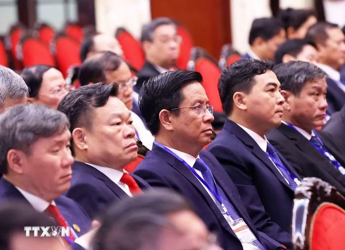 Các học viên là Ủy viên Trung ương Đảng khóa XIV dự Lễ khai giảng. (Ảnh: Văn Điệp/TTXVN)