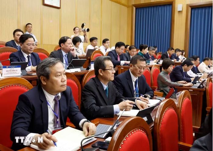 Các học viên là các đồng chí Ủy viên Ban Chấp hành Trung ương Đảng khóa XIV. (Ảnh: Thống Nhất/TTXVN)