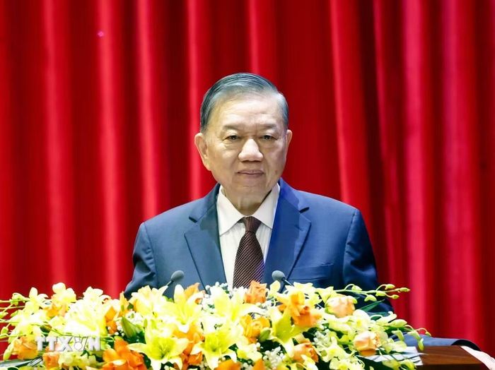 Giáo sư-Tiến sỹ Tô Lâm, Tổng Bí thư, Chủ tịch nước phát biểu chỉ đạo. (Ảnh: Thống Nhất/TTXVN)