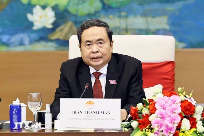 Chủ tịch Quốc hội Trần Thanh Mẫn phát biểu. (Ảnh: Doãn Tấn/TTXVN)