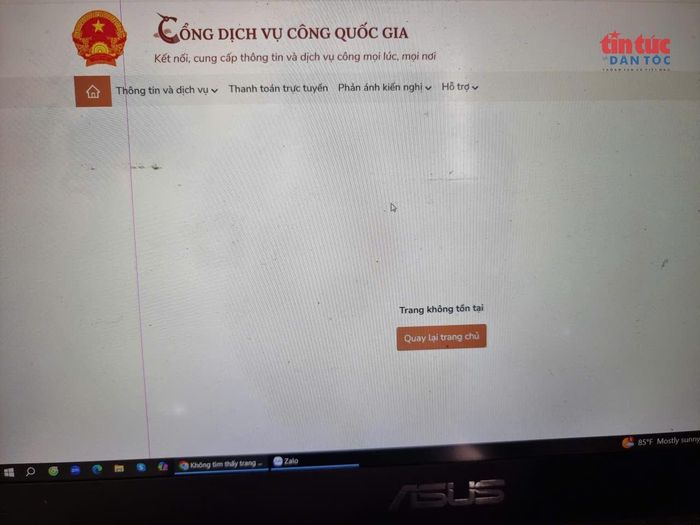 Tra cứu, làm dịch vụ công trực tuyến trên Cổng Dịch vụ công quốc gia nhiều lúc báo lỗi.