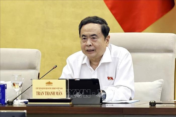 Chủ tịch Quốc hội Trần Thanh Mẫn phát biểu. Ảnh: Doãn Tấn/TTXVN