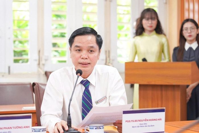 Phó Giáo sư, Tiến sĩ, bác sĩ Nguyễn Hoàng Hải, Giám đốc Bệnh viện Nhân dân Gia Định phát biểu. Ảnh: BTC