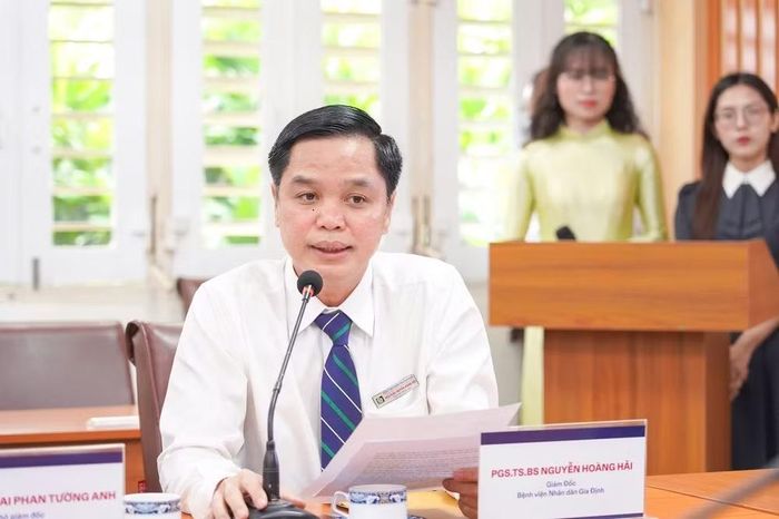 Phó Giáo sư, Tiến sĩ, bác sĩ Nguyễn Hoàng Hải, Giám đốc Bệnh viện Nhân dân Gia Định phát biểu. Ảnh: BTC