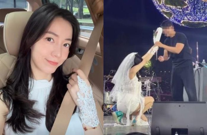 Nữ ca sĩ cảm ơn nửa kia vì đã đồng ý cưới cô. Ảnh: Kbizoom.