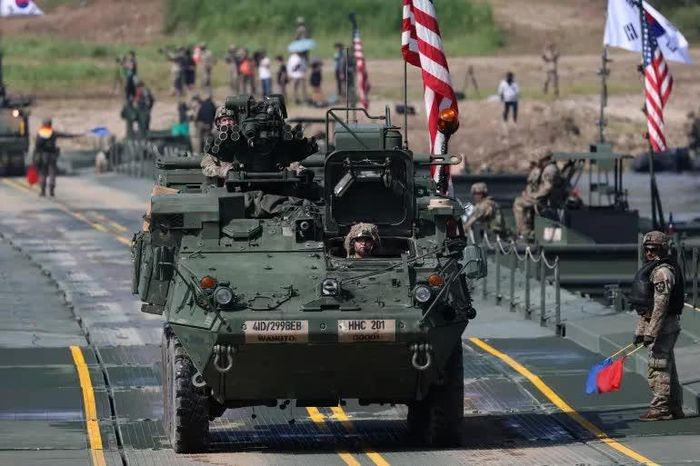 Các binh sĩ thuộc Lục quân Mỹ tham gia cuộc tập trận quân sự Ulchi Freedom Shield ở Hàn Quốc vào ngày 27 tháng 8 năm 2025. Ảnh: AP