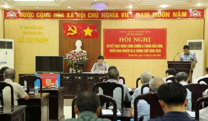 Hội nghị sơ kết hoạt động công chứng 6 tháng đầu năm, triển khai nhiệm vụ 6 tháng cuối năm 2026 của Sở Tư pháp.