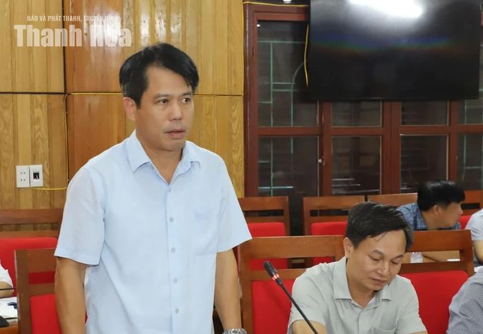 Trưởng Ban Tuyên giáo và Dân vận Tỉnh ủy Đào Xuân Yên phát biểu tại buổi làm việc.