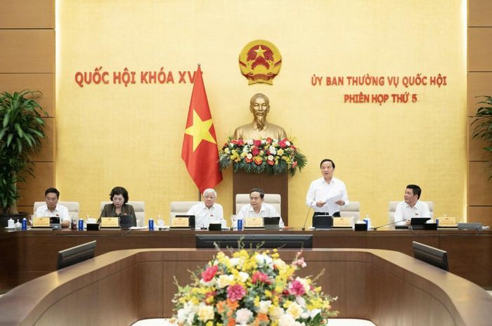 Phó Chủ tịch Quốc hội Nguyễn Khắc Định phát biểu tại Phiên họp - Ảnh: quochoi.vn
