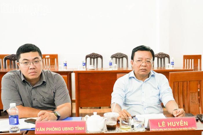 Phó Chủ tịch UBND tỉnh Lê Huyền chủ trì cuộc họp.