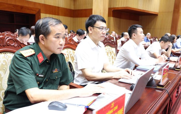 Các đại biểu dự hội nghị tại điểm cầu Tỉnh uỷ