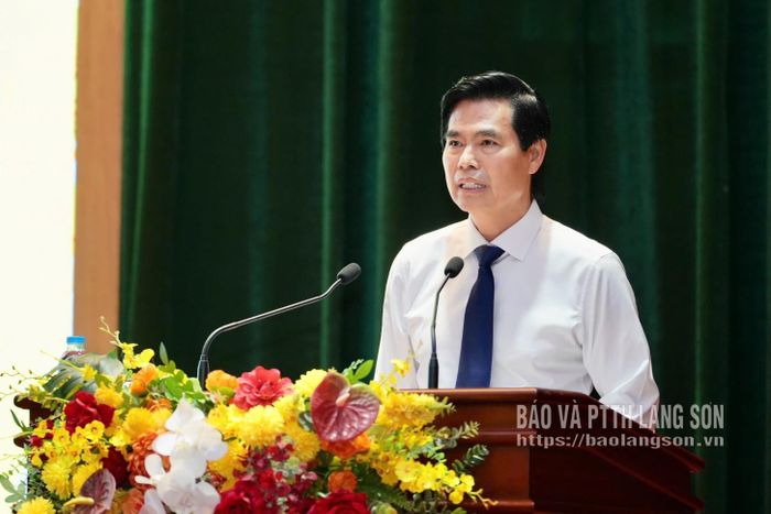 Đồng chí Hoàng Quốc Khánh, Bí thư Tỉnh ủy phát biểu chỉ đạo tại hội nghị