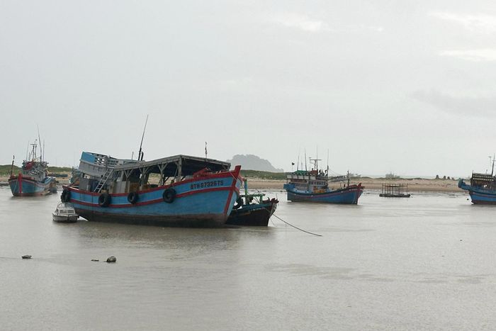 Tàu cá của ngư dân ra vào tại cửa biển La Gi