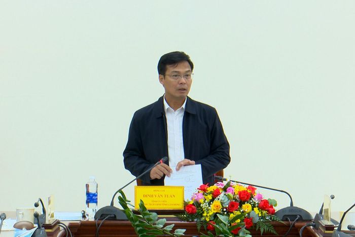 Đồng chí Đinh Văn Tuấn, Tỉnh ủy viên, Phó Chủ tịch UBND tỉnh phát biểu kết luận