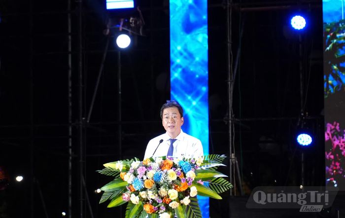 Đồng chí Nguyễn Long Biên, Phó Chủ tịch Thường trực UBND tỉnh Khánh Hòa phát biểu khai mạc Ngày Văn hóa, Du lịch Khánh Hòa tại Quảng Trị năm 2026 - Ảnh: T.Đ