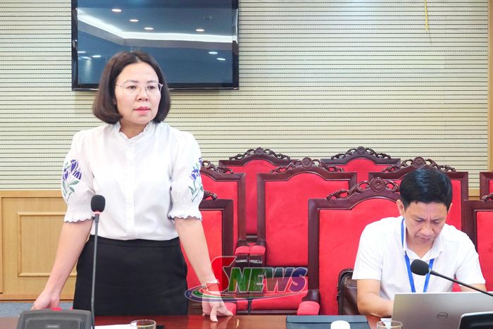 Lãnh đạo Sở Văn hoá, Thể thao và Du lịch phát biểu tại cuộc họp.