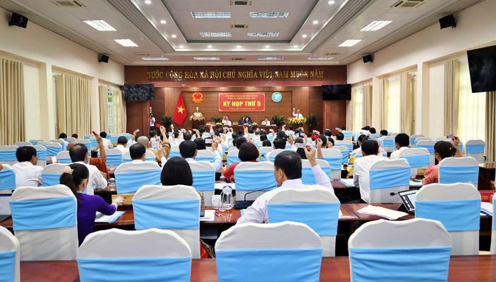 Quang cảnh Kỳ họp thứ 5, HĐND tỉnh Cà Mau khóa XI.