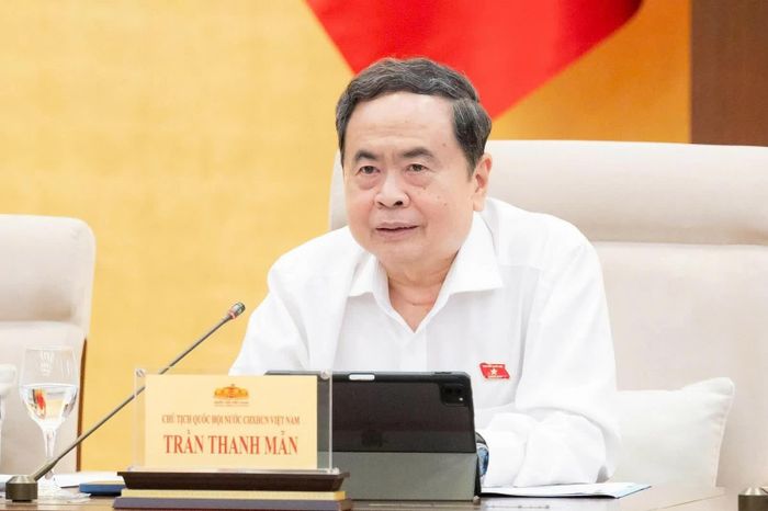 Chủ tịch Quốc hội Trần Thanh Mẫn phát biểu tại phiên họp. Ảnh: Quochoi.vn
