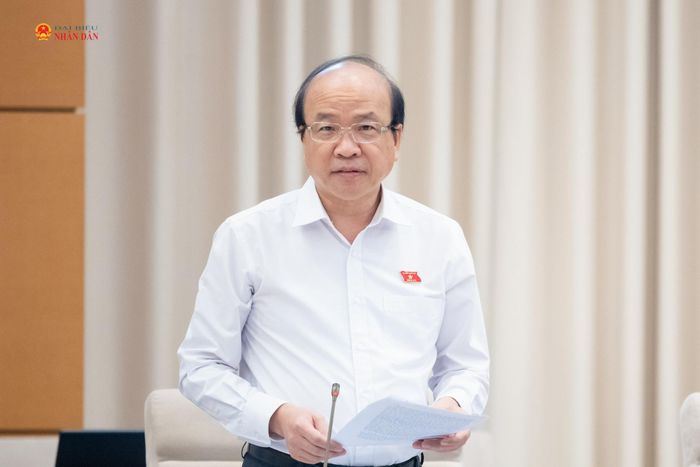 Chủ nhiệm Ủy ban Pháp luật và Tư pháp Phan Chí Hiếu phát biểu. Ảnh: Phạm Thắng