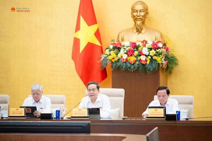 Chủ tịch Quốc hội Trần Thanh Mẫn phát biểu tại phiên họp. Ảnh: Phạm Thắng