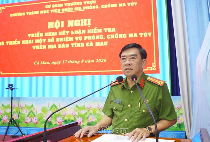 Đại tá Châu Quốc Huy, Phó Giám đốc Công an tỉnh Cà Mau, tiếp thu ý kiến chỉ đạo.