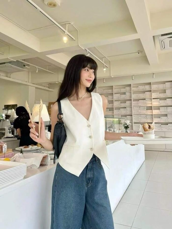 Áo gile vest là item hot hit, được chị em yêu thích thời gian gần đây. 