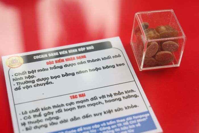 Cocain dạng viên hình hộp nhỏ 