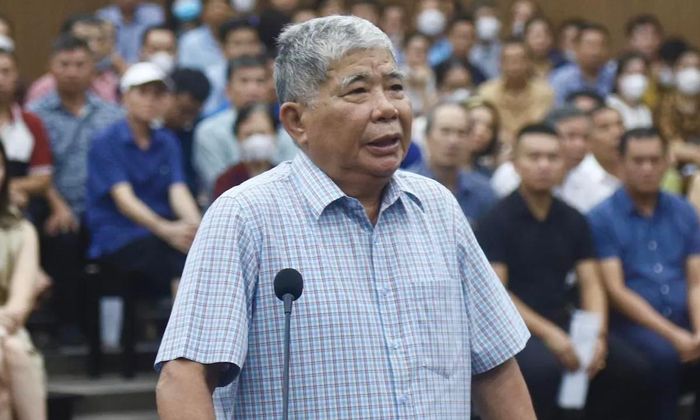 Ông Lê Thanh Thản tại phiên tòa sơ thẩm hồi tháng 8/2023.