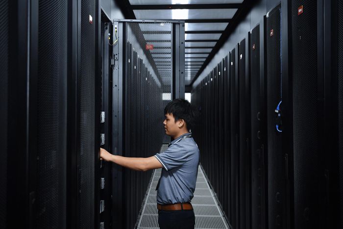 Bên trong trung tâm dữ liệu Viettel tại Hoà Lạc. Ảnh: Viettel