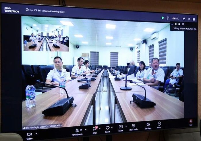 Các điểm cầu tham dự hội nghị. Ảnh: Trần Minh