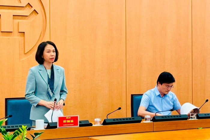 Phát biểu chỉ đạo Hội nghị, Phó Chủ tịch UBND thành phố Vũ Thu Hà nhấn mạnh việc lập hồ sơ sức khỏe điện tử gắn với mã định danh công dân là nhiệm vụ an sinh xã hội đặc biệt quan trọng. Ảnh: Mai Hoa
