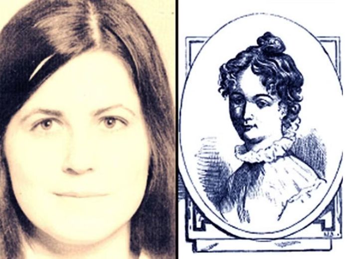 Ảnh Barbara Forrest và tranh vẽ Mary Ashford. Ảnh: Birmingham Mail, Wikimedia Commons.
