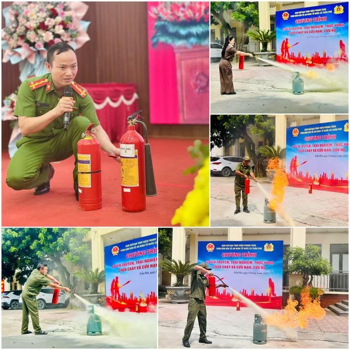 Công an xã Trần Phú tổ chức chuyên đề hướng dẫn công tác phòng cháy, chữa cháy và cứu nạn, cứu hộ cho quần chúng nhân dân