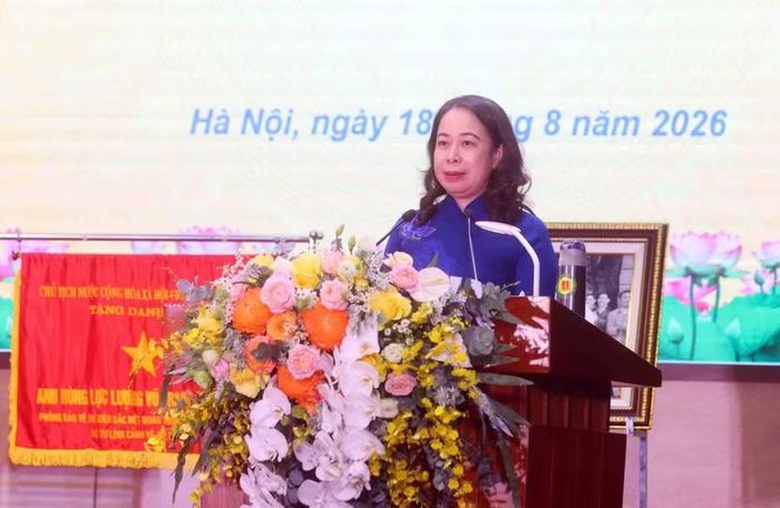 Đồng chí Võ Thị Ánh Xuân, Bí thư Ban Chấp hành Trung ương Đảng, Phó Chủ tịch nước phát biểu tại buổi lễ