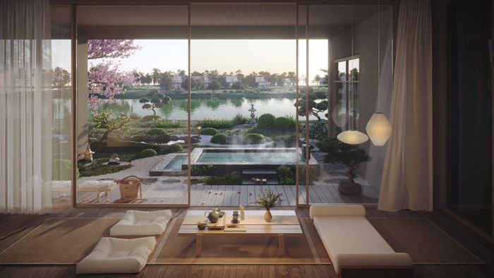 Khoáng nóng dẫn vào từng căn biệt thự sẽ có tại Ecovillage Saigon River. Ảnh phối cảnh.