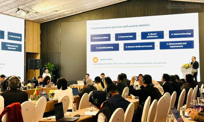 Các đại biểu tập trung trao đổi về nhiều nội dung quan trọng liên quan đến việc ứng dụng AI trong lĩnh vực pháp luật và tư pháp - Ảnh: chinhphu.vn/DA