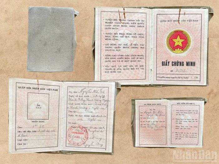 Giấy chứng minh quân nhân số 31066. (Ảnh: Bảo tàng Nghệ An-Xô viết Nghệ Tĩnh)