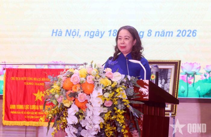 Phó chủ tịch nước Võ Thị Ánh Xuân phát biểu tại buổi lễ.